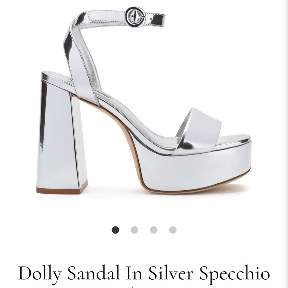 Larroude Dolly Silver Heels - Size 9. - never worn
